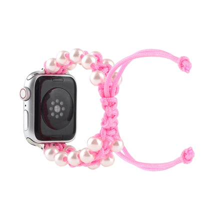 Umbrella Rope Bead Nylon Watch Band For Apple Watch Series 9&8&7 41mm / SE 3&SE 2&6&SE&5&4 40mm / 3&2&1 38mm(Pink) by bashfashion