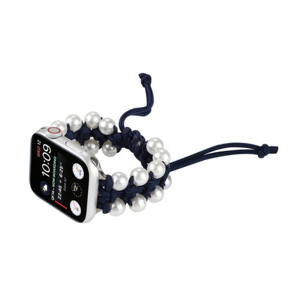 Umbrella Rope Bead Nylon Watch Band For Apple Watch Series 9&8&7 41mm / SE 3&SE 2&6&SE&5&4 40mm / 3&2&1 38mm(Blue) by bashfashion