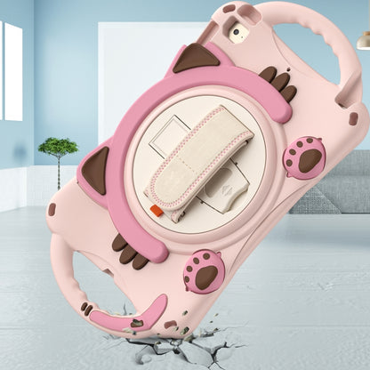 Cute Cat King Kids Shockproof Silicone Tablet Case with Holder & Shoulder Strap & Handle For iPad mini 5 / 4 / 3 / 2 /1(Pink) by bashfashion