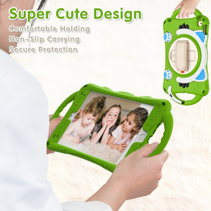 Cute Cat King Kids Shockproof Silicone Tablet Case with Holder & Shoulder Strap & Handle For iPad mini 5 / 4 / 3 / 2 /1(Green) by bashfashion