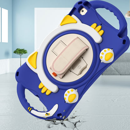 Cute Cat King Kids Shockproof Silicone Tablet Case with Holder & Shoulder Strap & Handle For iPad mini 5 / 4 / 3 / 2 /1(Dark Blue) by bashfashion