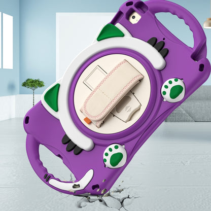 Cute Cat King Kids Shockproof Silicone Tablet Case with Holder & Shoulder Strap & Handle For iPad mini 5 / 4 / 3 / 2 /1(Purple) by bashfashion