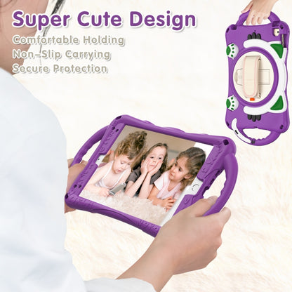 Cute Cat King Kids Shockproof Silicone Tablet Case with Holder & Shoulder Strap & Handle For iPad mini 5 / 4 / 3 / 2 /1(Purple) by bashfashion