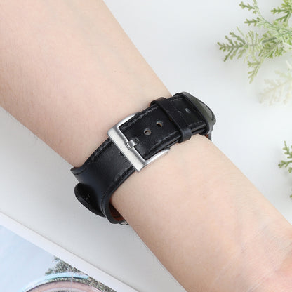 Leather Watch Band For Apple Watch Series 9&8&7 41mm / SE 3&SE 2&6&SE&5&4 40mm / 3&2&1 38mm(Black) by bashfashion