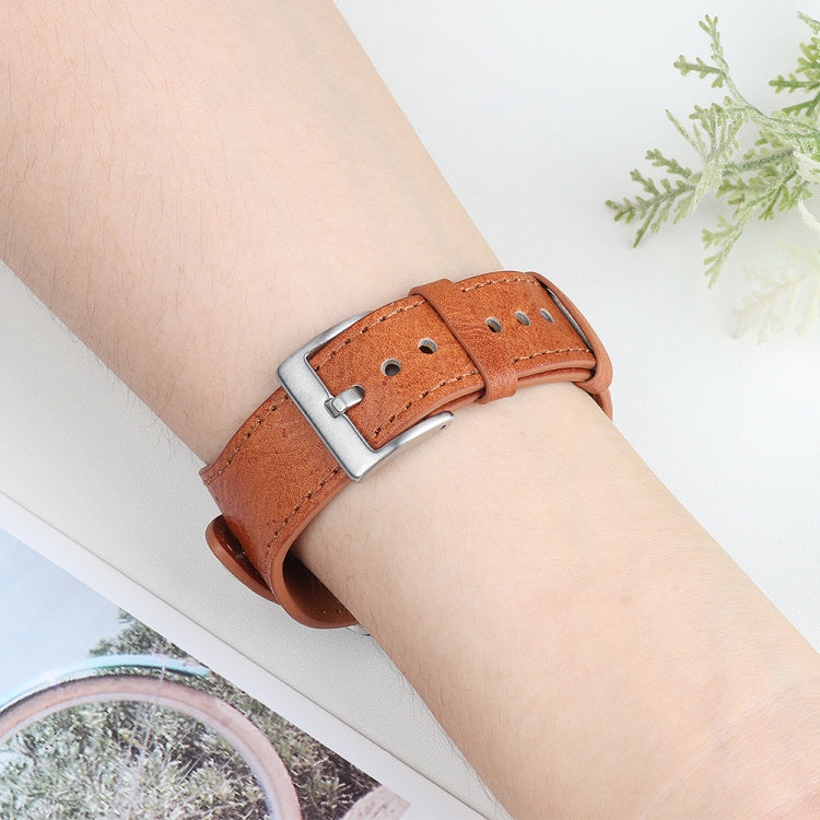 Leather Watch Band For Apple Watch Series 7 41mm / 6 & SE & 5 & 4 40mm / 3 & 2 & 1 38mm(Light Brown) by bashfashion
