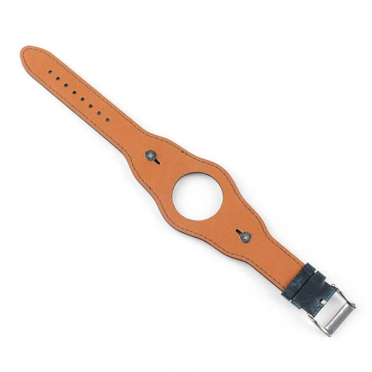 Leather Watch Band For Apple Watch Ultra 49mm&Watch Ultra 2 49mm / Series 9&8&7 45mm / SE 3&SE 2&6&SE&5&4 44mm / 3&2&1 42mm(Discolored Oil Wax Blue) by bashfashion