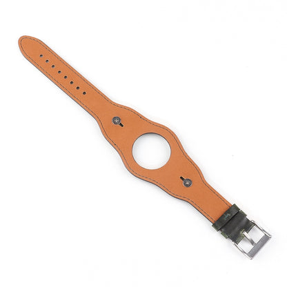 Leather Watch Band For Apple Watch Ultra 49mm&Watch Ultra 2 49mm / Series 9&8&7 45mm / SE 3&SE 2&6&SE&5&4 44mm / 3&2&1 42mm(Discolored Oil Wax Green) by bashfashion