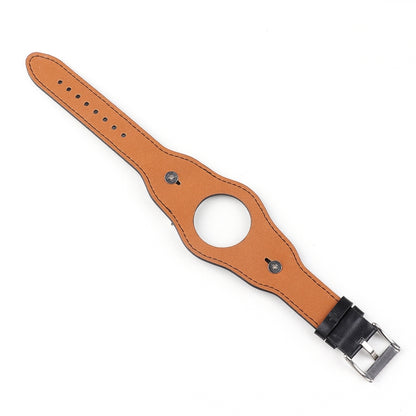 Leather Watch Band For Apple Watch Ultra 49mm&Watch Ultra 2 49mm / Series 9&8&7 45mm / SE 3&SE 2&6&SE&5&4 44mm / 3&2&1 42mm(Black) by bashfashion