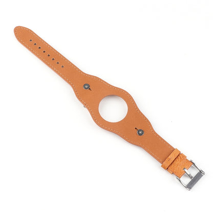 Leather Watch Band For Apple Watch Series 7 45mm / 6 & SE & 5 & 4 44mm / 3 & 2 & 1 42mm(Yellow Brown) by bashfashion