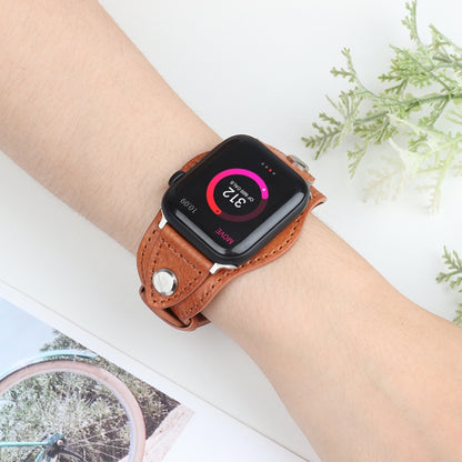 Leather Watch Band For Apple Watch Ultra 49mm&Watch Ultra 2 49mm / Series 9&8&7 45mm / SE 3&SE 2&6&SE&5&4 44mm / 3&2&1 42mm(Light Brown) by bashfashion