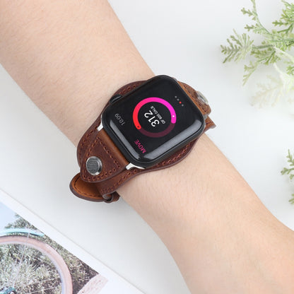 Leather Watch Band For Apple Watch Ultra 49mm&Watch Ultra 2 49mm / Series 9&8&7 45mm / SE 3&SE 2&6&SE&5&4 44mm / 3&2&1 42mm(Dark Brown) by bashfashion