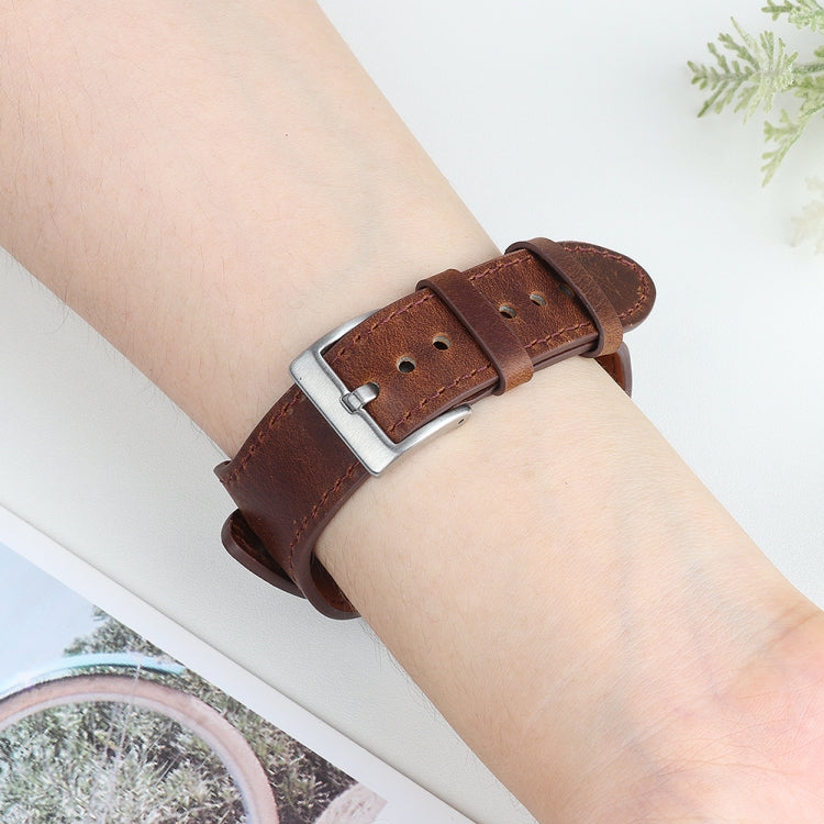 Leather Watch Band For Apple Watch Ultra 49mm&Watch Ultra 2 49mm / Series 9&8&7 45mm / SE 3&SE 2&6&SE&5&4 44mm / 3&2&1 42mm(Dark Brown) by bashfashion