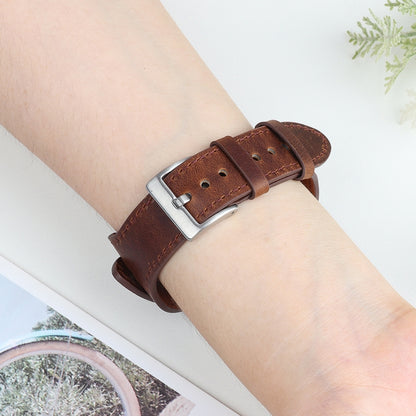 Leather Watch Band For Apple Watch Ultra 49mm&Watch Ultra 2 49mm / Series 9&8&7 45mm / SE 3&SE 2&6&SE&5&4 44mm / 3&2&1 42mm(Dark Brown) by bashfashion