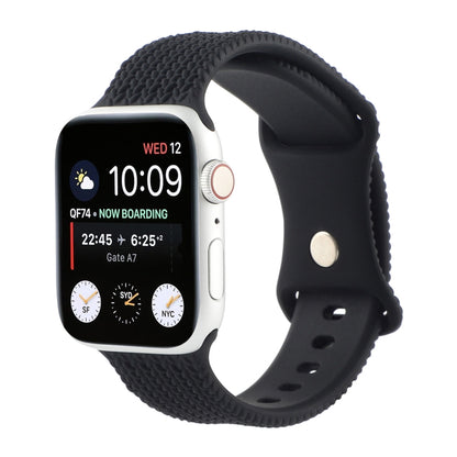 Woven Pattern Figure 8 Buckle Silicone Strap Watch Band For Apple Watch Ultra 49mm&Watch Ultra 2 49mm / Series 9&8&7 45mm / SE 3&SE 2&6&SE&5&4 44mm / 3&2&1 42mm(Black) by bashfashion