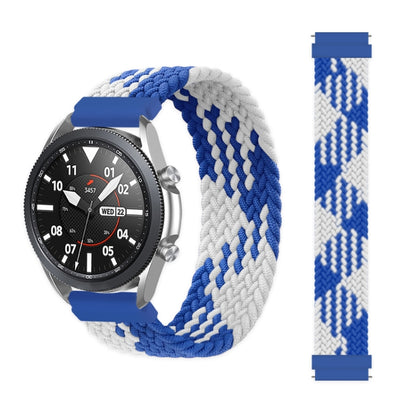 For Garmin Vivoactive 3 Adjustable Nylon Braided Elasticity Watch Band, Size:145mm(Blue White) by bashfashion
