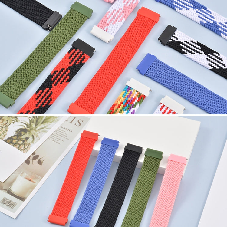 For Garmin Vivoactive 3 Adjustable Nylon Braided Elasticity Watch Band, Size:145mm(Blue White) by bashfashion