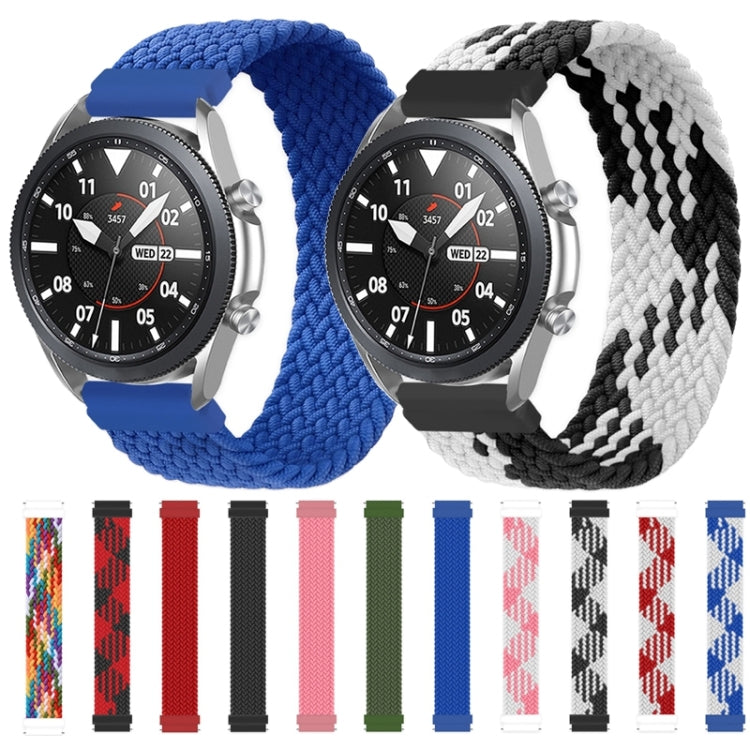 For Garmin Vivoactive 3 Adjustable Nylon Braided Elasticity Watch Band, Size:155mm(Blue White) by bashfashion