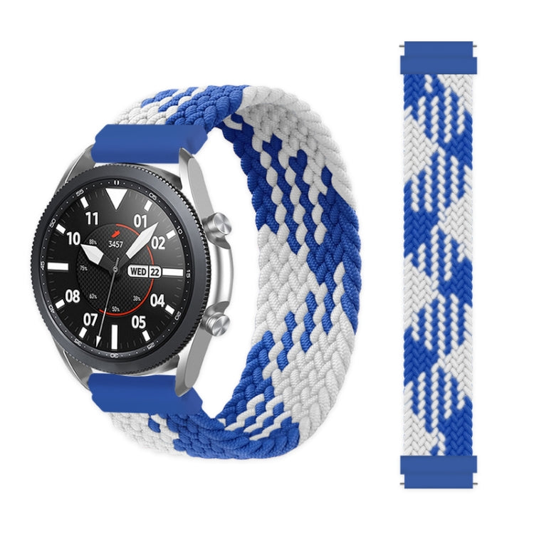 For Garmin Vivoactive 3 Adjustable Nylon Braided Elasticity Watch Band, Size:165mm(Blue White) by bashfashion