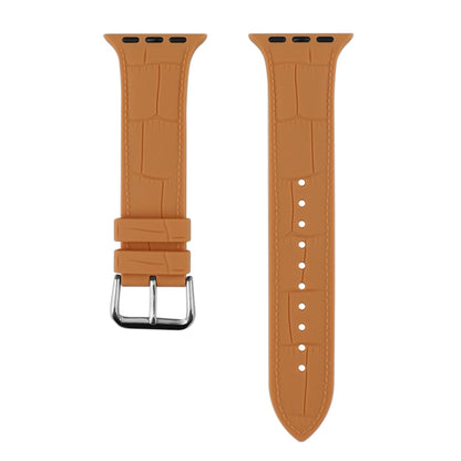 Bamboo Joint Silicone Watch Band For Apple Watch Series 9&8&7 41mm / SE 3&SE 2&6&SE&5&4 40mm / 3&2&1 38mm(Brown) by bashfashion