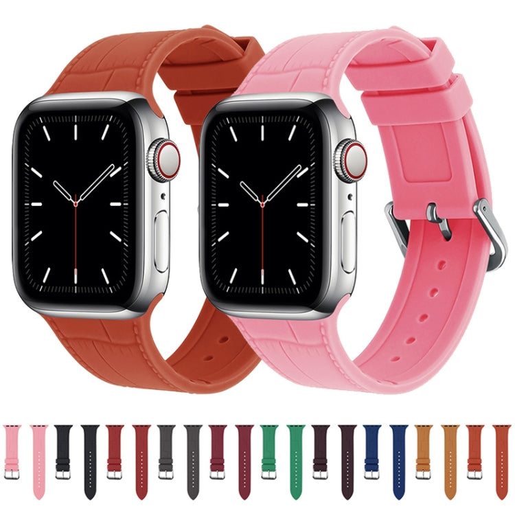 Bamboo Joint Silicone Watch Band For Apple Watch Series 9&8&7 41mm / SE 3&SE 2&6&SE&5&4 40mm / 3&2&1 38mm(Brown) by bashfashion