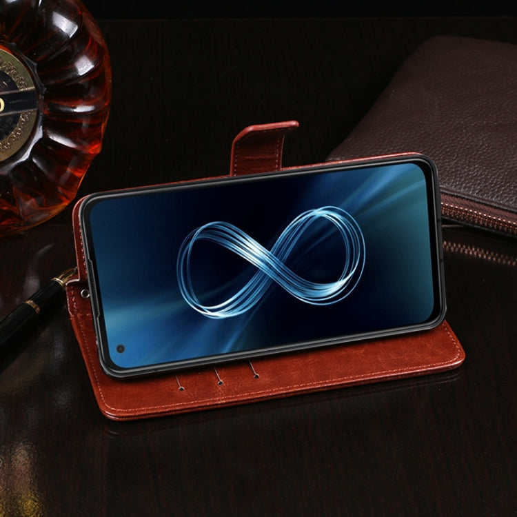 For Asus Zenfone 8 ZS590KS idewei Crazy Horse Texture Horizontal Flip Leather Case with Holder & Card Slots & Wallet(Blue) by idewei