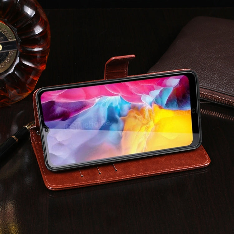 For Oukitel C23 Pro idewei Crazy Horse Texture Horizontal Flip Leather Case with Holder & Card Slots & Wallet(White) by idewei