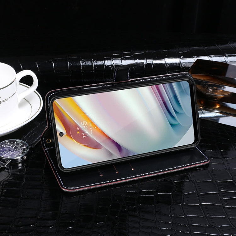 For Motorola Moto G60 / Moto G40 Fusion idewei Crocodile Texture Horizontal Flip Leather Case with Holder & Card Slots & Wallet(Black) by idewei