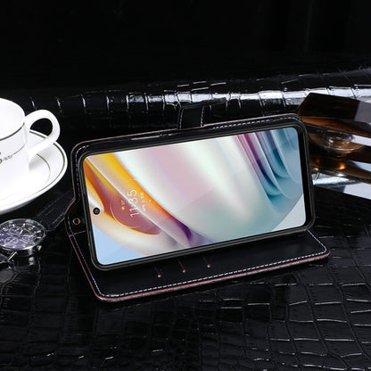 For Motorola Moto G60 / Moto G40 Fusion idewei Crocodile Texture Horizontal Flip Leather Case with Holder & Card Slots & Wallet(Black) by idewei