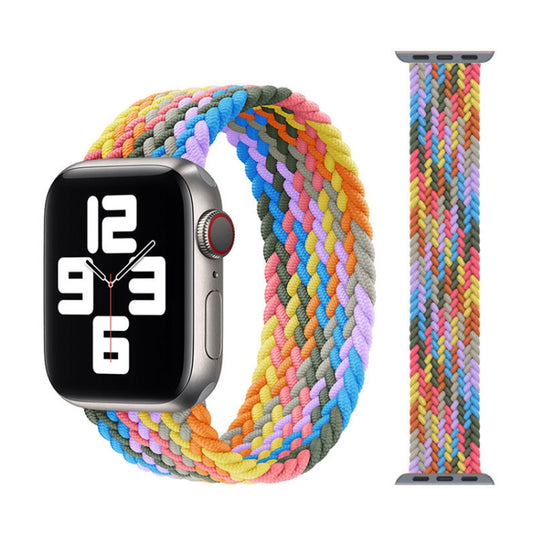 Metal Head Braided Nylon Watch Band, Size: S 135mm For Apple Watch Series 9&8&7 41mm / SE 3&SE 2&6&SE&5&4 40mm / 3&2&1 38mm(Heartbeat Purple) by bashfashion