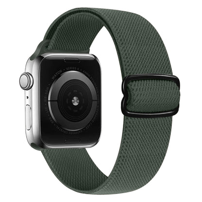 8-shaped Buckle Nylon Watch Band For Apple Watch Ultra 49mm&Watch Ultra 2 49mm / Series 9&8&7 45mm / SE 3&SE 2&6&SE&5&4 44mm / 3&2&1 42mm(Dark Green) by bashfashion