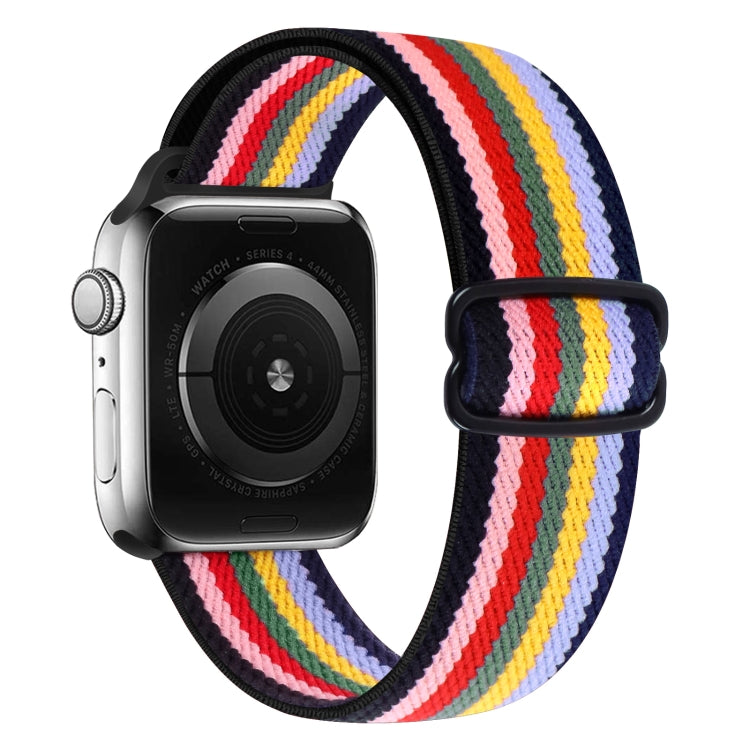 8-shaped Buckle Nylon Watch Band For Apple Watch Ultra 49mm&Watch Ultra 2 49mm / Series 9&8&7 45mm / SE 3&SE 2&6&SE&5&4 44mm / 3&2&1 42mm(Rainbow) by bashfashion