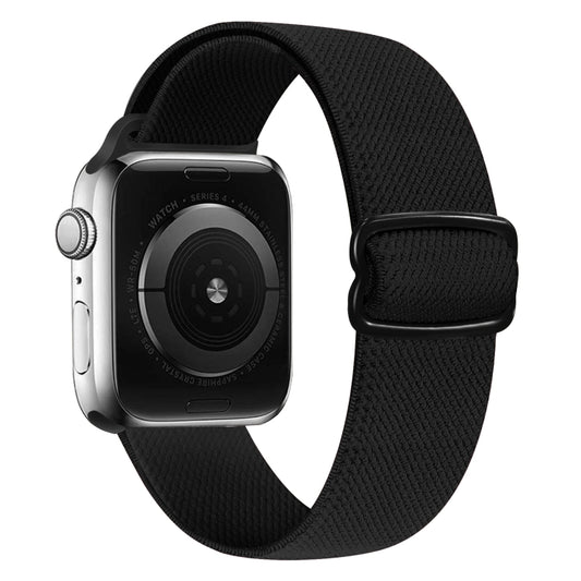 8-shaped Buckle Nylon Watch Band For Apple Watch Ultra 49mm&Watch Ultra 2 49mm / Series 9&8&7 45mm / SE 3&SE 2&6&SE&5&4 44mm / 3&2&1 42mm(Black) by bashfashion