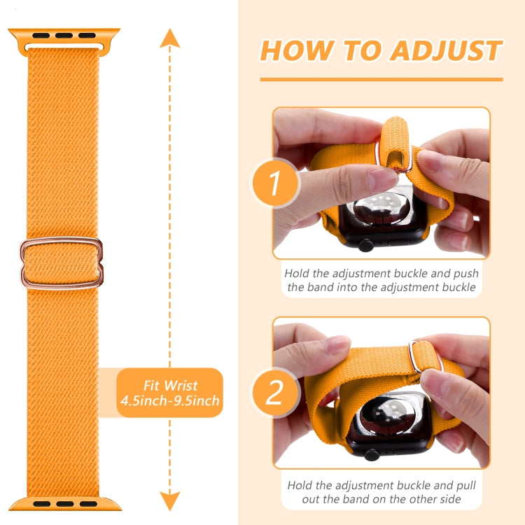 8-shaped Buckle Nylon Watch Band For Apple Watch Ultra 49mm&Watch Ultra 2 49mm / Series 9&8&7 45mm / SE 3&SE 2&6&SE&5&4 44mm / 3&2&1 42mm(Bright Orange) by bashfashion