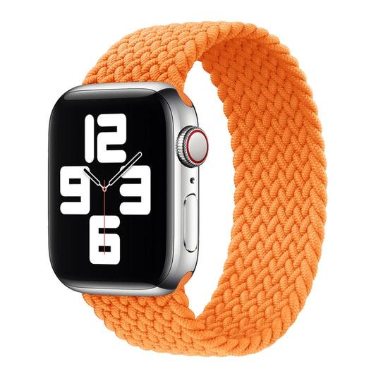 Metal Head Braided Nylon Solid Color Watch Band For Apple Watch Ultra 49mm&Watch Ultra 2 49mm / Series 9&8&7 45mm / SE 3&SE 2&6&SE&5&4 44mm / 3&2&1 42mm, Size:XS 135mm(Orange) by bashfashion