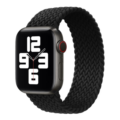 Metal Head Braided Nylon Solid Color Watch Band For Apple Watch Ultra 49mm&Watch Ultra 2 49mm / Series 9&8&7 45mm / SE 3&SE 2&6&SE&5&4 44mm / 3&2&1 42mm, Size:XS 135mm(Black) by bashfashion