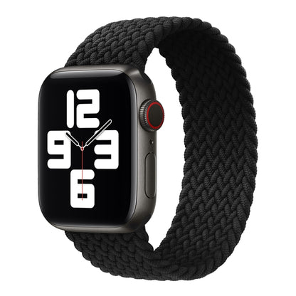 Metal Head Braided Nylon Solid Color Watch Band For Apple Watch Ultra 49mm&Watch Ultra 2 49mm / Series 9&8&7 45mm / SE 3&SE 2&6&SE&5&4 44mm / 3&2&1 42mm, Size:XS 135mm(Black) by bashfashion
