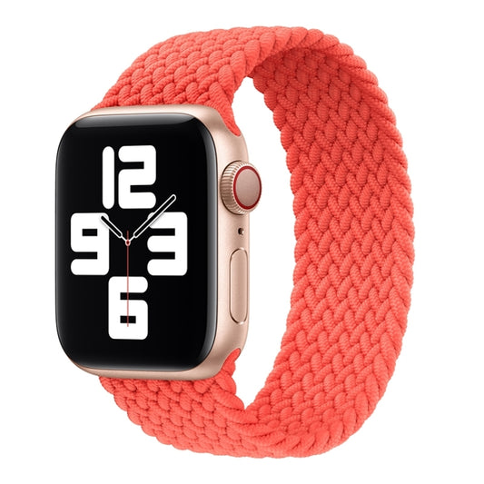 Metal Head Braided Nylon Solid Color Watch Band For Apple Watch Ultra 49mm&Watch Ultra 2 49mm / Series 9&8&7 45mm / SE 3&SE 2&6&SE&5&4 44mm / 3&2&1 42mm, Size:XS 135mm(Bright Orange) by bashfashion