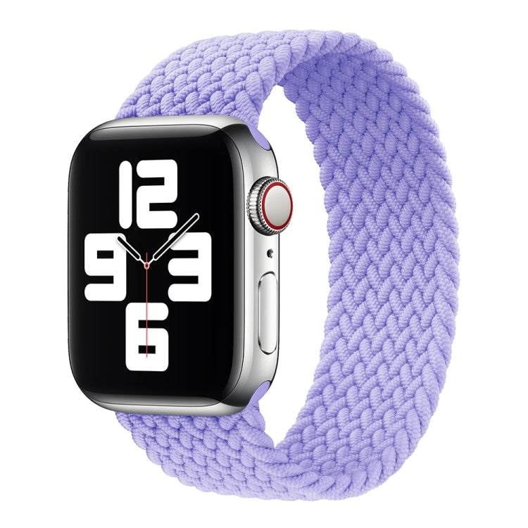 Metal Head Braided Nylon Solid Color Watch Band For Apple Watch Ultra 49mm&Watch Ultra 2 49mm / Series 9&8&7 45mm / SE 3&SE 2&6&SE&5&4 44mm / 3&2&1 42mm, Size:XS 135mm(Light Purple) by bashfashion
