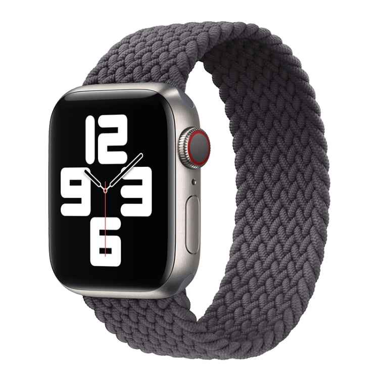 Metal Head Braided Nylon Solid Color Watch Band For Apple Watch Ultra 49mm&Watch Ultra 2 49mm / Series 9&8&7 45mm / SE 3&SE 2&6&SE&5&4 44mm / 3&2&1 42mm, Size:XS 135mm(Grey) by bashfashion