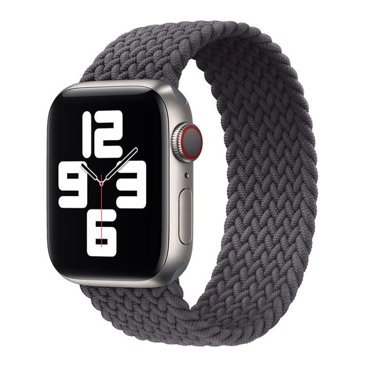 Metal Head Braided Nylon Solid Color Watch Band For Apple Watch Ultra 49mm&Watch Ultra 2 49mm / Series 9&8&7 45mm / SE 3&SE 2&6&SE&5&4 44mm / 3&2&1 42mm, Size:XS 135mm(Grey) by bashfashion