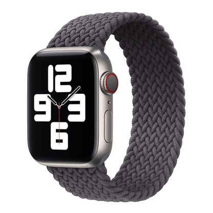Metal Head Braided Nylon Solid Color Watch Band For Apple Watch Ultra 49mm&Watch Ultra 2 49mm / Series 9&8&7 45mm / SE 3&SE 2&6&SE&5&4 44mm / 3&2&1 42mm, Size:XS 135mm(Grey) by bashfashion