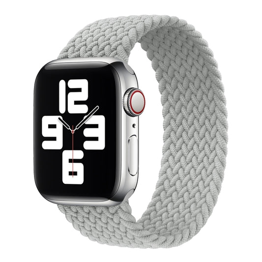 Metal Head Braided Nylon Solid Color Watch Band For Apple Watch Ultra 49mm&Watch Ultra 2 49mm / Series 9&8&7 45mm / SE 3&SE 2&6&SE&5&4 44mm / 3&2&1 42mm, Size:XS 135mm(Pearl White) by bashfashion