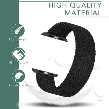 Metal Head Braided Nylon Solid Color Watch Band For Apple Watch Ultra 49mm&Watch Ultra 2 49mm / Series 9&8&7 45mm / SE 3&SE 2&6&SE&5&4 44mm / 3&2&1 42mm, Size:XS 135mm(Sky Blue) by bashfashion