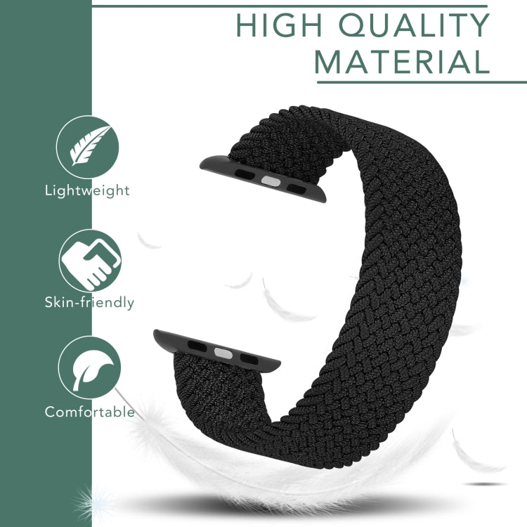 Metal Head Braided Nylon Solid Color Watch Band For Apple Watch Ultra 49mm&Watch Ultra 2 49mm / Series 9&8&7 45mm / SE 3&SE 2&6&SE&5&4 44mm / 3&2&1 42mm, Size:XS 135mm(Pearl White) by bashfashion