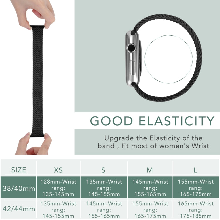 Metal Head Braided Nylon Solid Color Watch Band For Apple Watch Ultra 49mm&Watch Ultra 2 49mm / Series 9&8&7 45mm / SE 3&SE 2&6&SE&5&4 44mm / 3&2&1 42mm, Size:XS 135mm(Red) by bashfashion