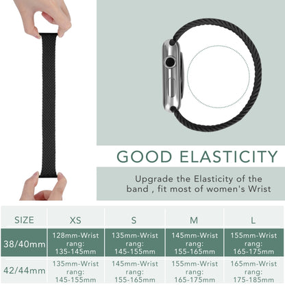 Metal Head Braided Nylon Solid Color Watch Band For Apple Watch Ultra 49mm&Watch Ultra 2 49mm / Series 9&8&7 45mm / SE 3&SE 2&6&SE&5&4 44mm / 3&2&1 42mm, Size:XS 135mm(Coffee) by bashfashion