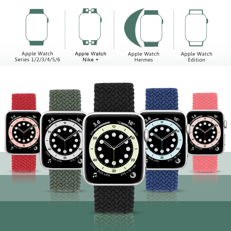 Metal Head Braided Nylon Solid Color Watch Band For Apple Watch Ultra 49mm&Watch Ultra 2 49mm / Series 9&8&7 45mm / SE 3&SE 2&6&SE&5&4 44mm / 3&2&1 42mm, Size:XS 135mm(Coffee) by bashfashion