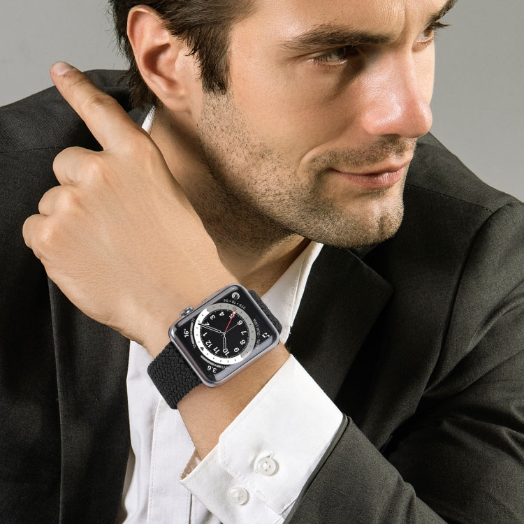 Metal Head Braided Nylon Solid Color Watch Band For Apple Watch Ultra 49mm&Watch Ultra 2 49mm / Series 9&8&7 45mm / SE 3&SE 2&6&SE&5&4 44mm / 3&2&1 42mm, Size:XS 135mm(Coffee) by bashfashion