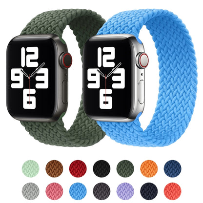 Metal Head Braided Nylon Solid Color Watch Band For Apple Watch Ultra 49mm&Watch Ultra 2 49mm / Series 9&8&7 45mm / SE 3&SE 2&6&SE&5&4 44mm / 3&2&1 42mm, Size:XS 135mm(Coffee) by bashfashion