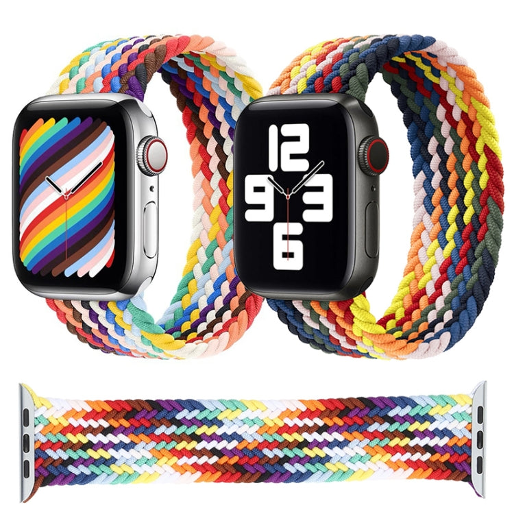 Rainbow Braided Single Loop Watch Band, Size: S 135mm For Apple Watch Ultra 49mm&Watch Ultra 2 49mm / Series 9&8&7 45mm / SE 3&SE 2&6&SE&5&4 44mm / 3&2&1 42mm(Seven Colors) by bashfashion